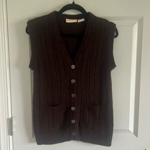 Vintage Brown Collect-Ables Sleevless Cardigan Size Medium